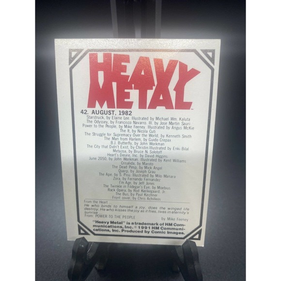 Vintage 1982 Heavy Metal Trading Card No. 42 August 1982 Heavy Metal - Picture 12 of 12